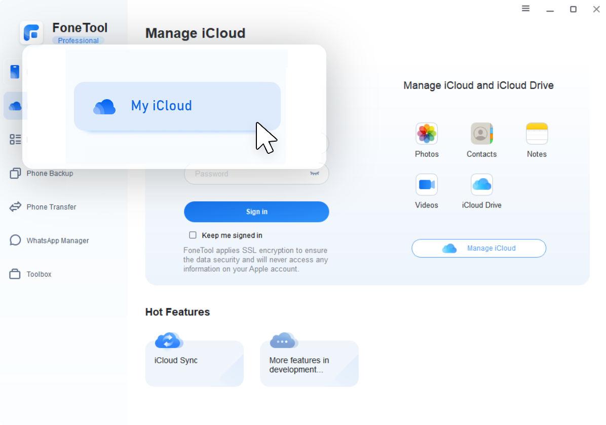 FoneTool PC to iPhone