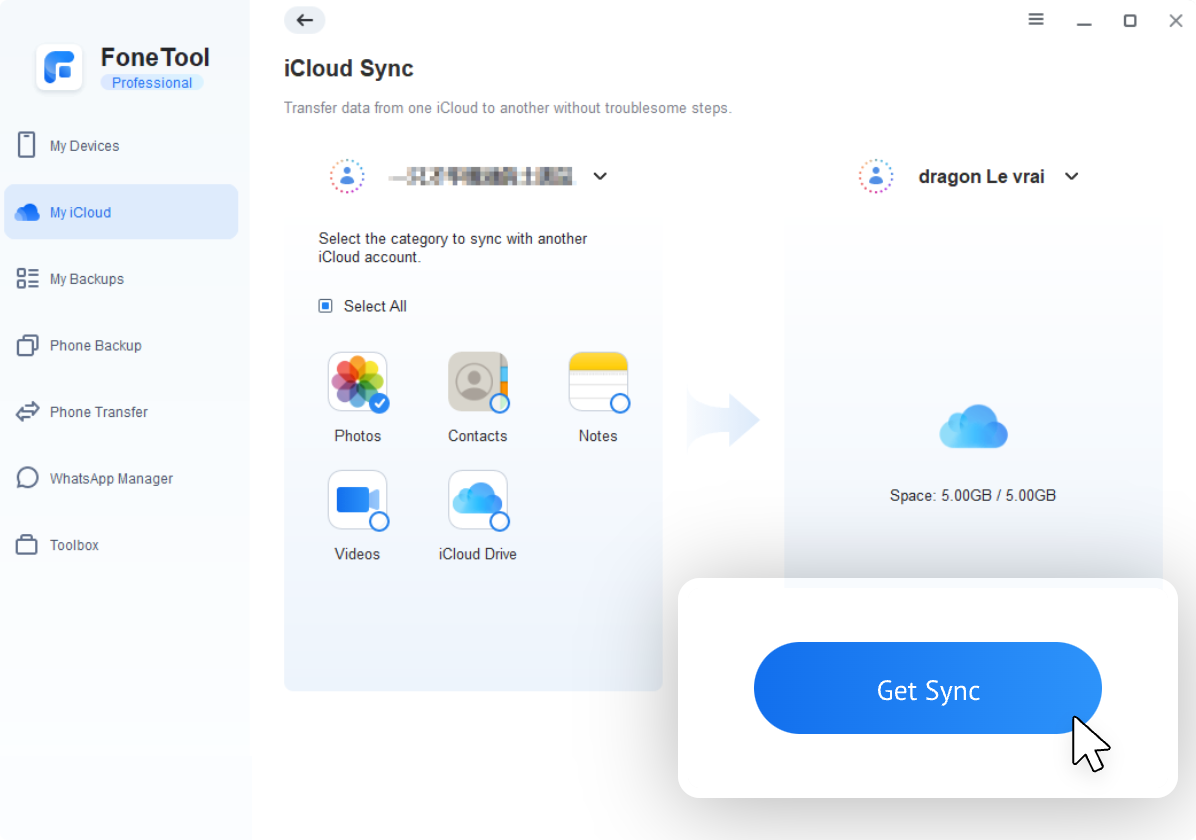 PC to iPhone Start Transfer