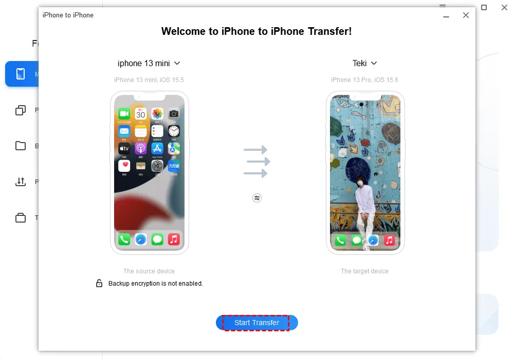 FoneTool Transfer iPhone Data to iPhone Step 3