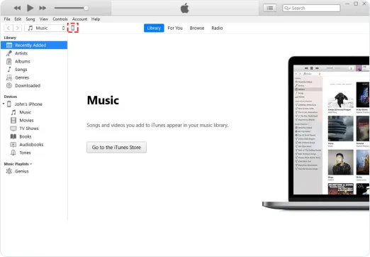 iTunes Transfer iPhone Data to iPhone Step 1