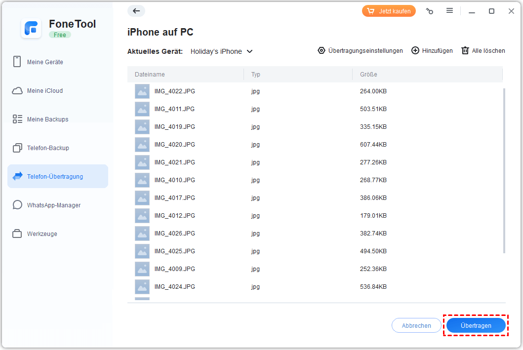 iPhone to iPhone Start Transfer