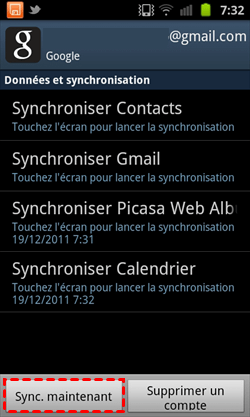 Synchroniser sur Android
