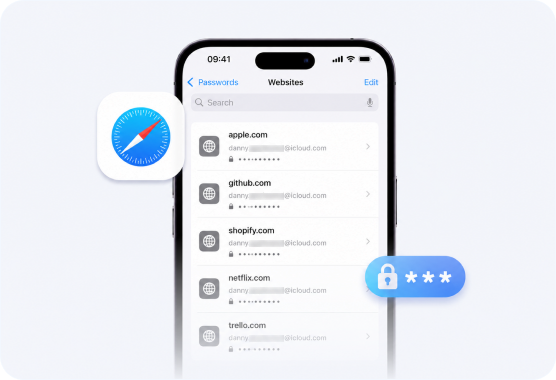 Website and Safari password results