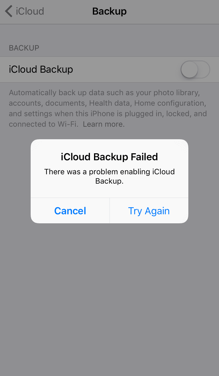 5 Solutions to There Was A Problem Enabling iCloud Backup
