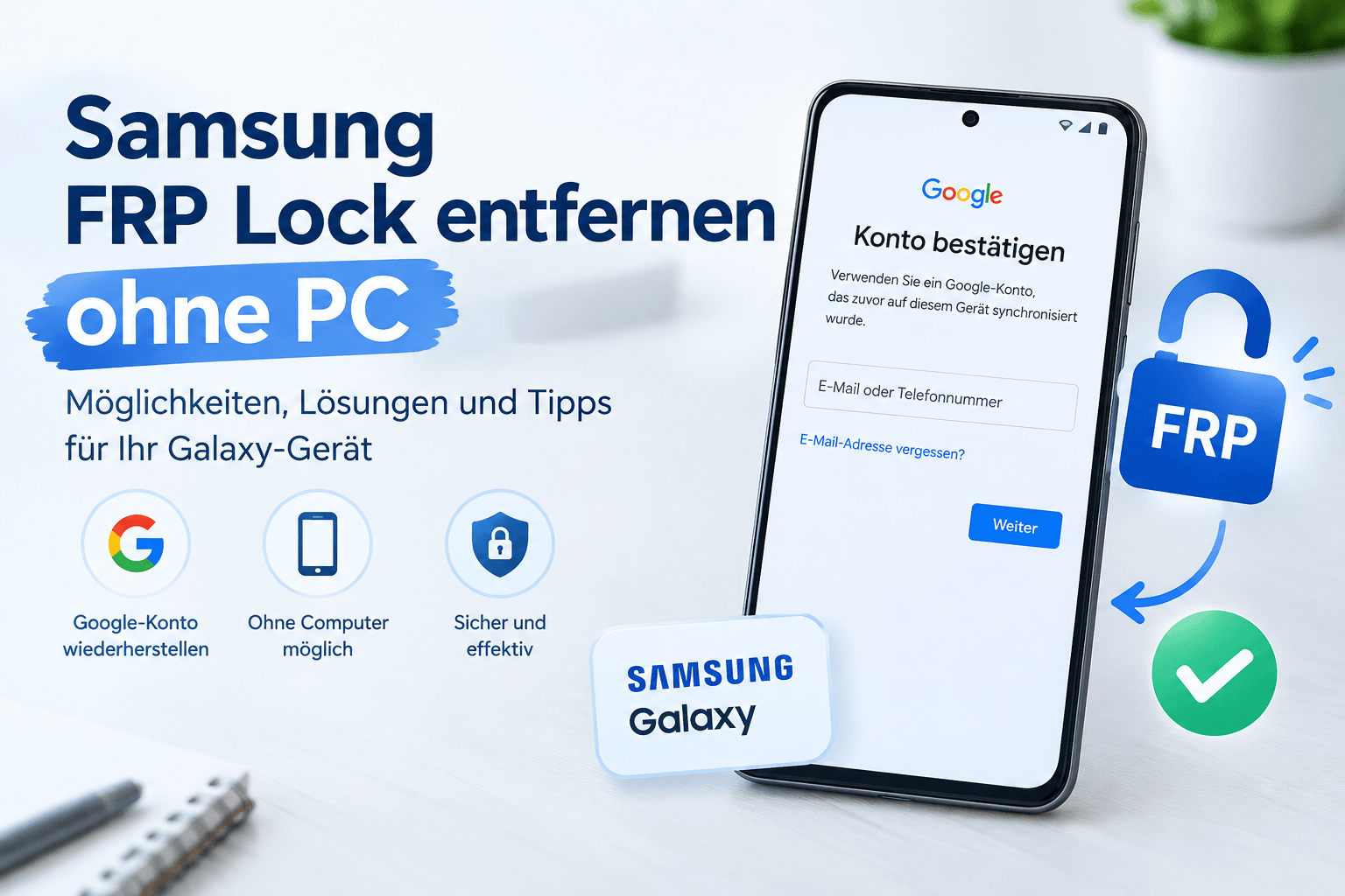 samsung frp lock entfernen ohne pc