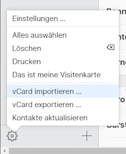 vCard importieren