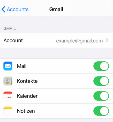 Kontakte auf dem iPhone mit Gmail synchronisieren