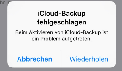 iCloud-Backup fehlgeschlagen