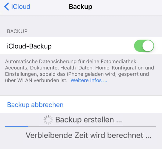 iCloud-Backup aktivieren