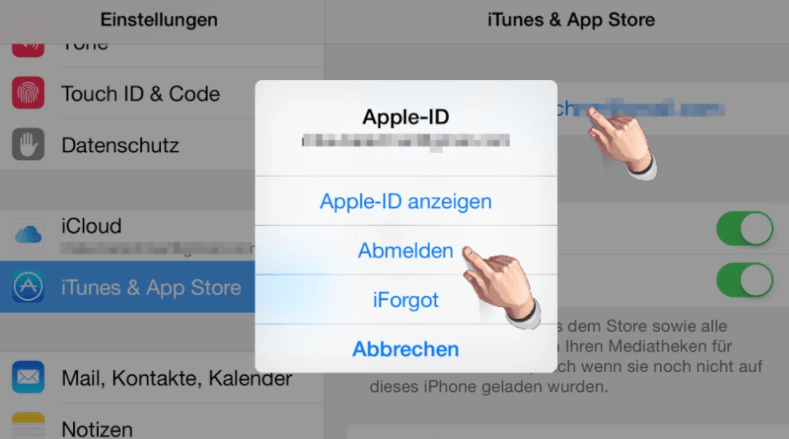Von Apple ID abmelden