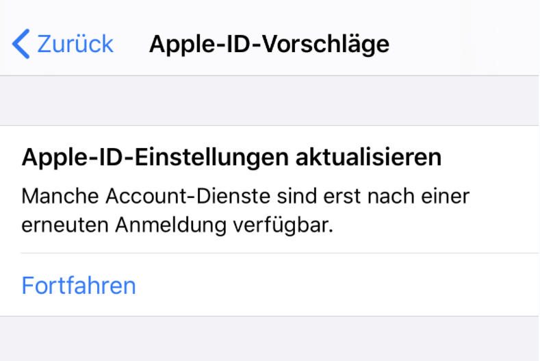Apple-ID-Einstellungen aktualisieren
