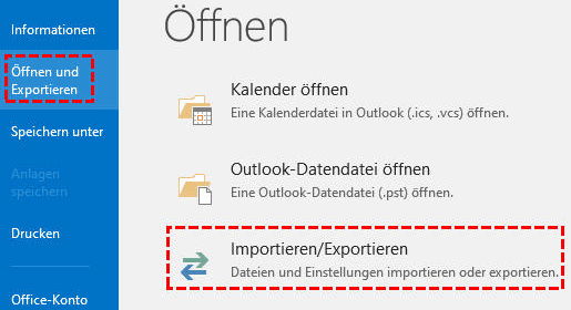 Kontakte exportieren in Outlook