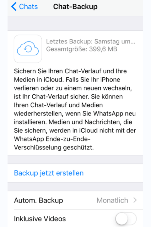 WhatsApp-Backup-Häufigkeit
