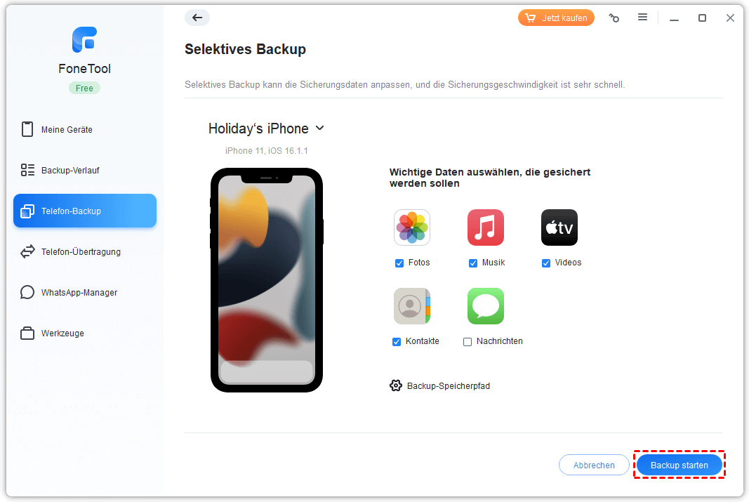 iPhone-Backup erstellen ohne iCloud