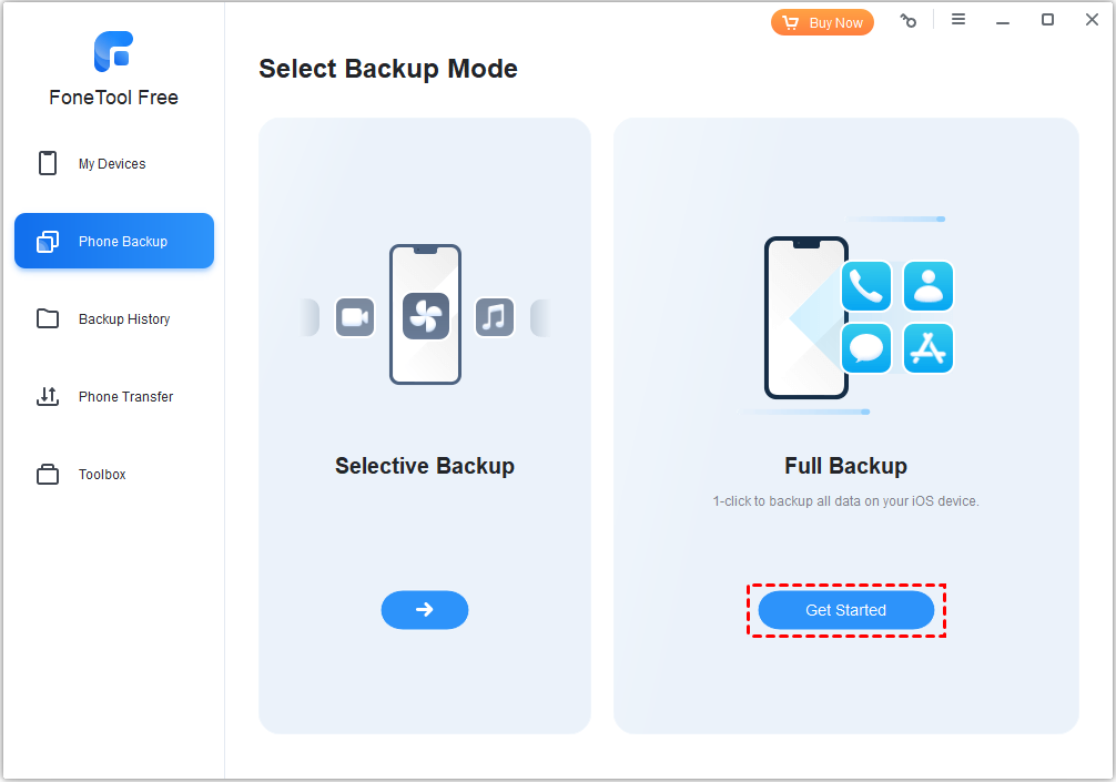 Create a Full iPhone Backup Using FoneTool
