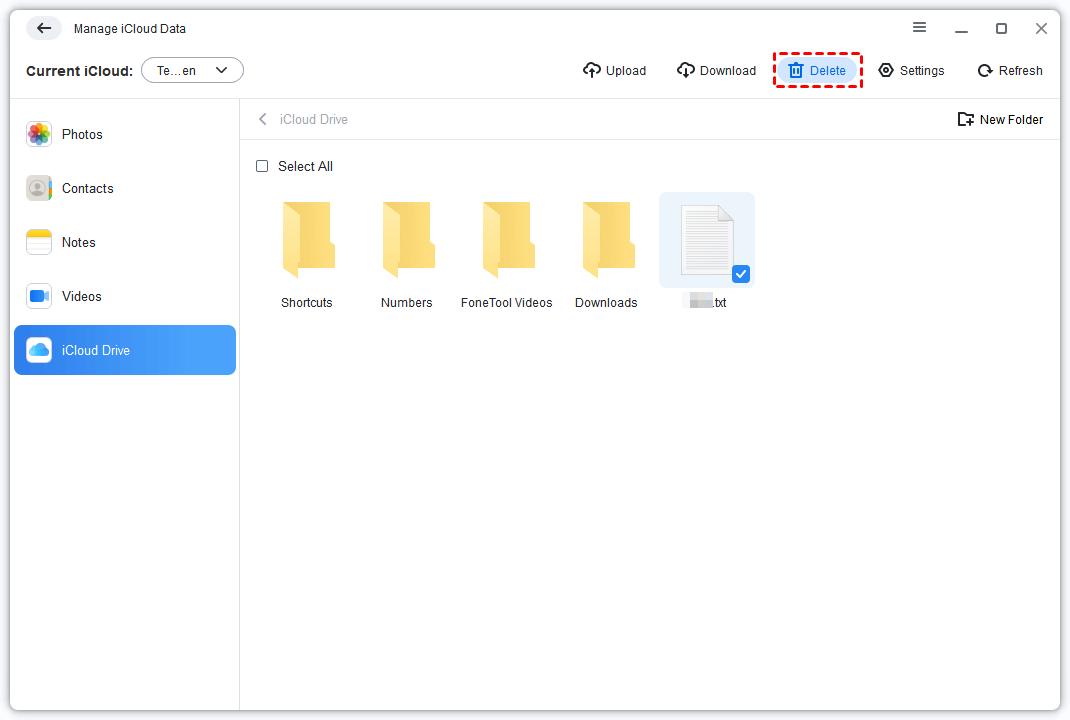 delete files from icloud drive