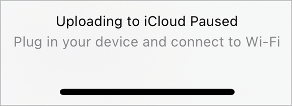 Uploading to iCloud Paused Connect to WiFi
