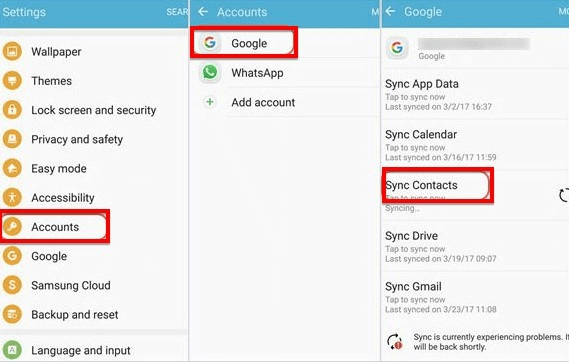 sync google contacts