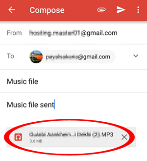 transfer music via email