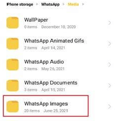 WhatsApp images folder