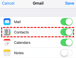Turn on Gmail contacts sync