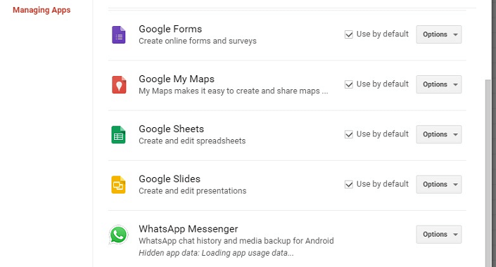 Google Drive choose WhatsApp
