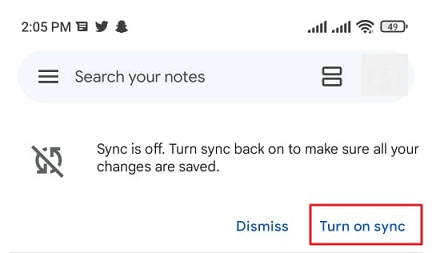 google keep sync notes