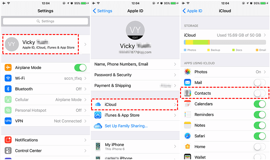 add contacts to icloud