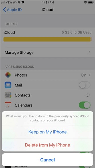 delete contacts from iCloud