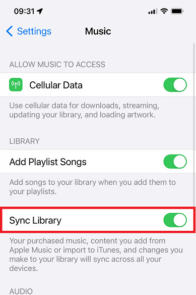 disable icloud music library