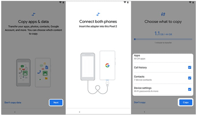 Transfer contacts from iPhone to Pixel via Quick Switch Adapter
