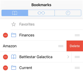 Delete Safari bookmarks
