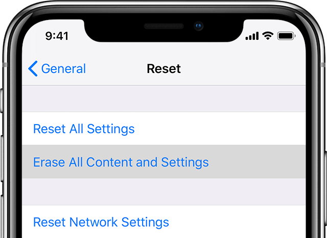erase all data on iphone