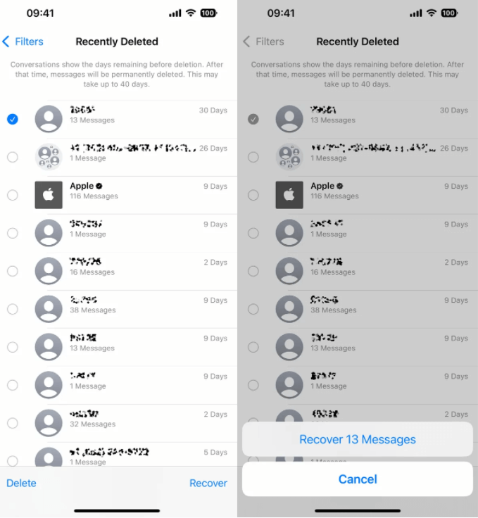 recover messages on iPhone