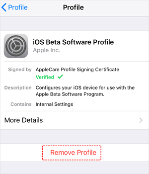 Remove the iOS Beta Version Profile