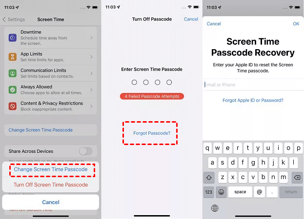 Reset Screen Time Passcode