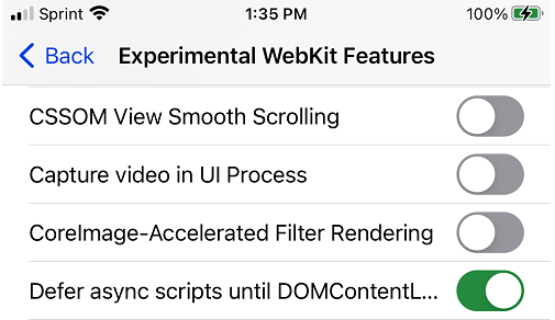 experimental webkit feature