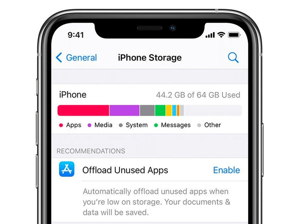 check iPhone storage