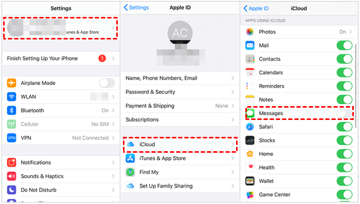 Turn On and Off iCloud Messages Sync