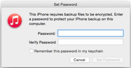 require backup be encrypted