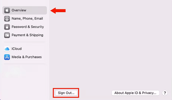 sign out apple id