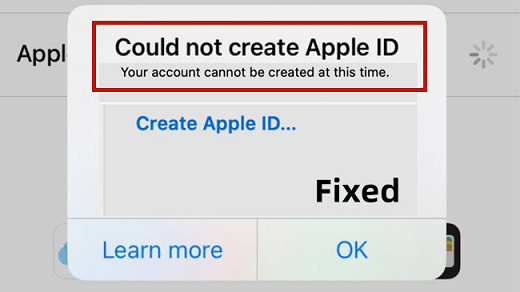 cannot create Apple ID