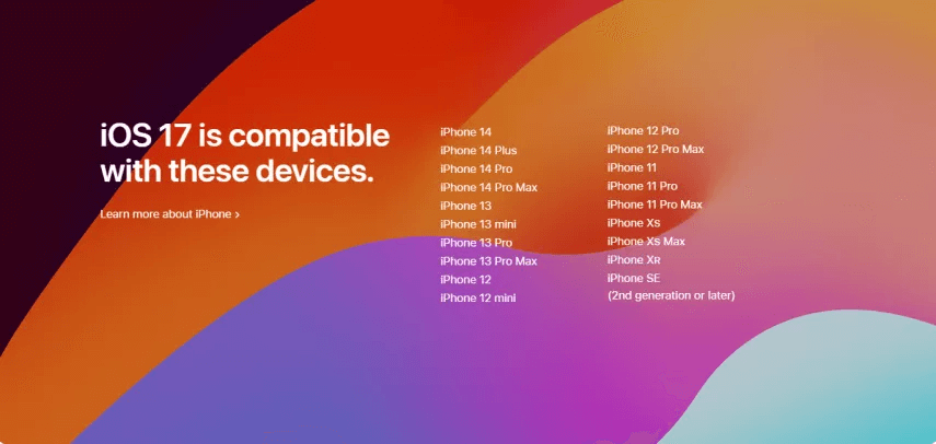ios 17 compatible device