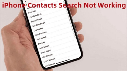 iphone contacts search not working