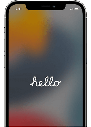 iphone set up hello screen