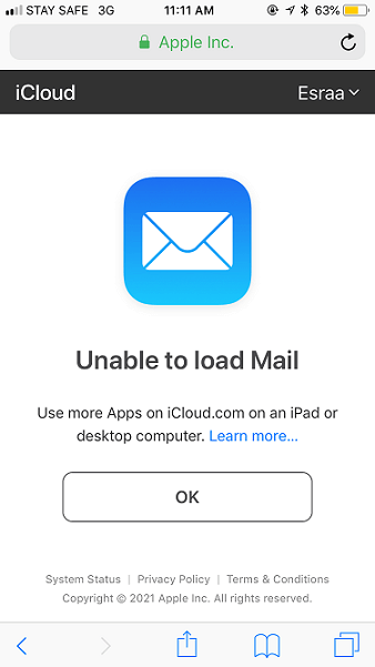 unable to load mail