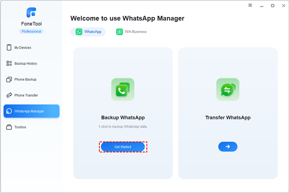 Backup WhatsApp via FoneTool