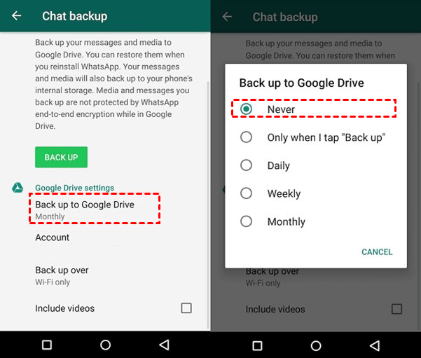 Create Local Backup WhatsApp on Android