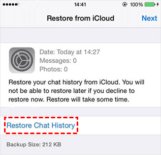 Restore WhatsApp Backup from iCloud
