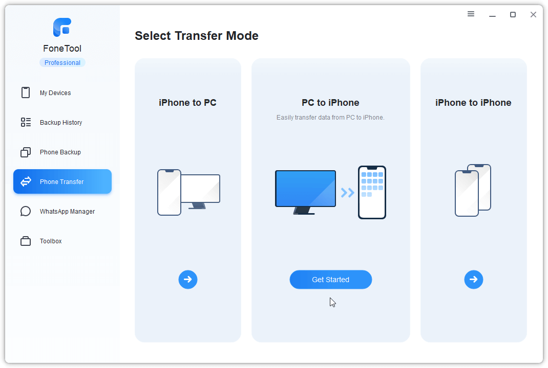 Transfer PC to iPhone